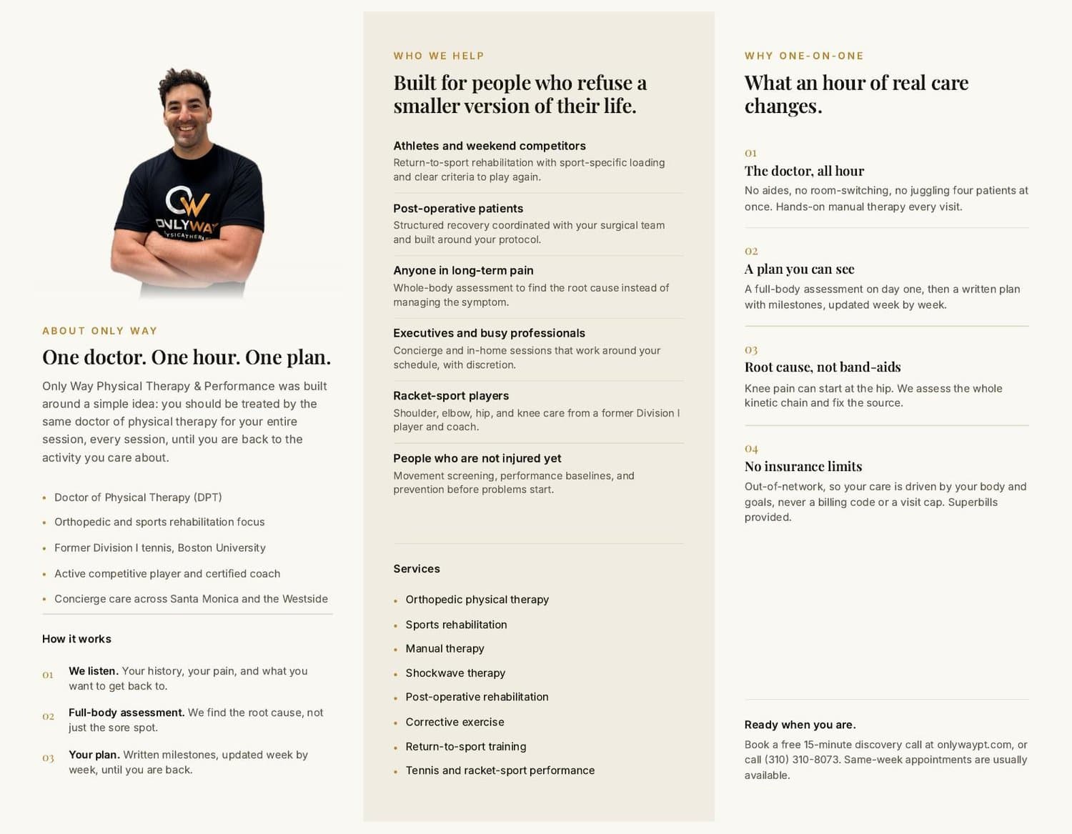 Only Way PT trifold brochure, inside spread