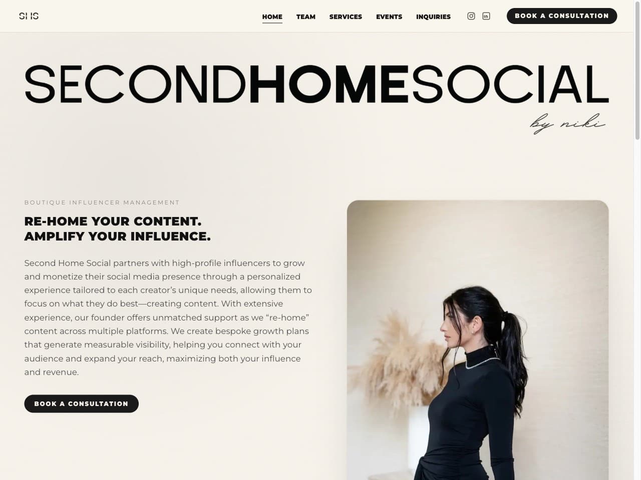 Second Home Social, Boutique influencer management